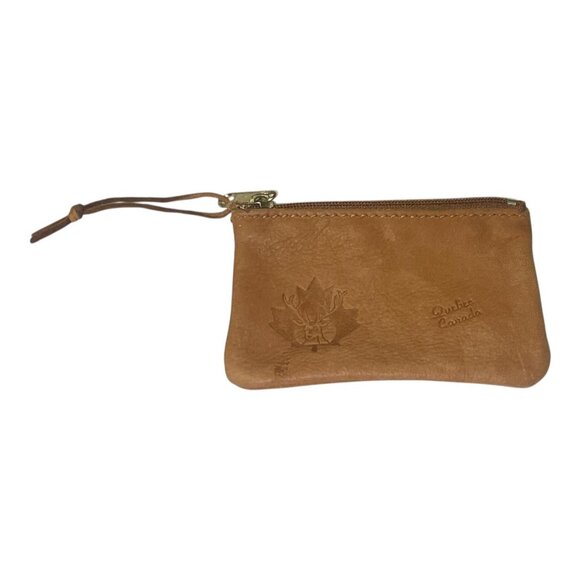 VTG Tilley Deerskin Leather Coin Purse Quebec Canada Zip Pouch Wristlet New - Picture 2 of 8